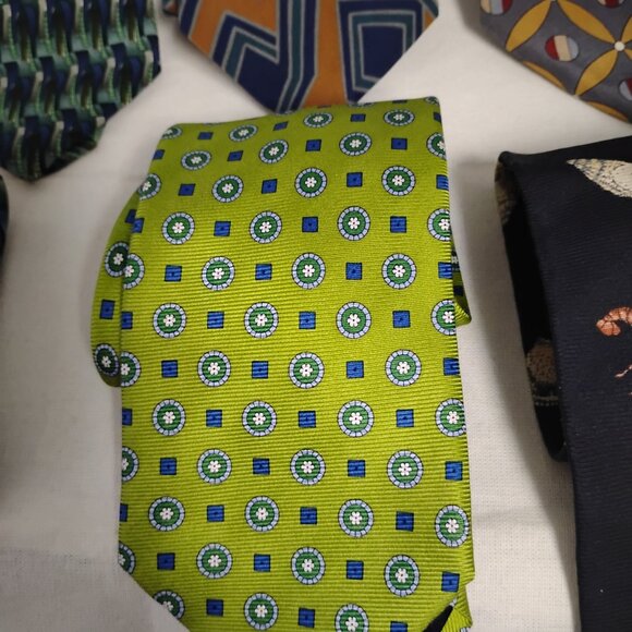 ❤️6 Tie Lot Jos Banks J Garcia Oleg Cassini Tango Allyn Saint George 100% Silk - Picture 4 of 13